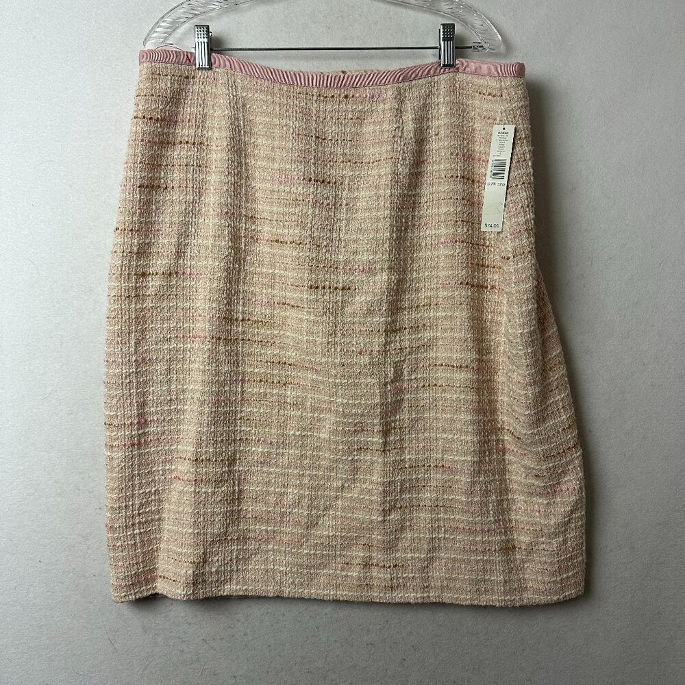 Kate Hill Skirt sz 18‎ W Tweed pink white Pencil Business Academia Clueless NEW